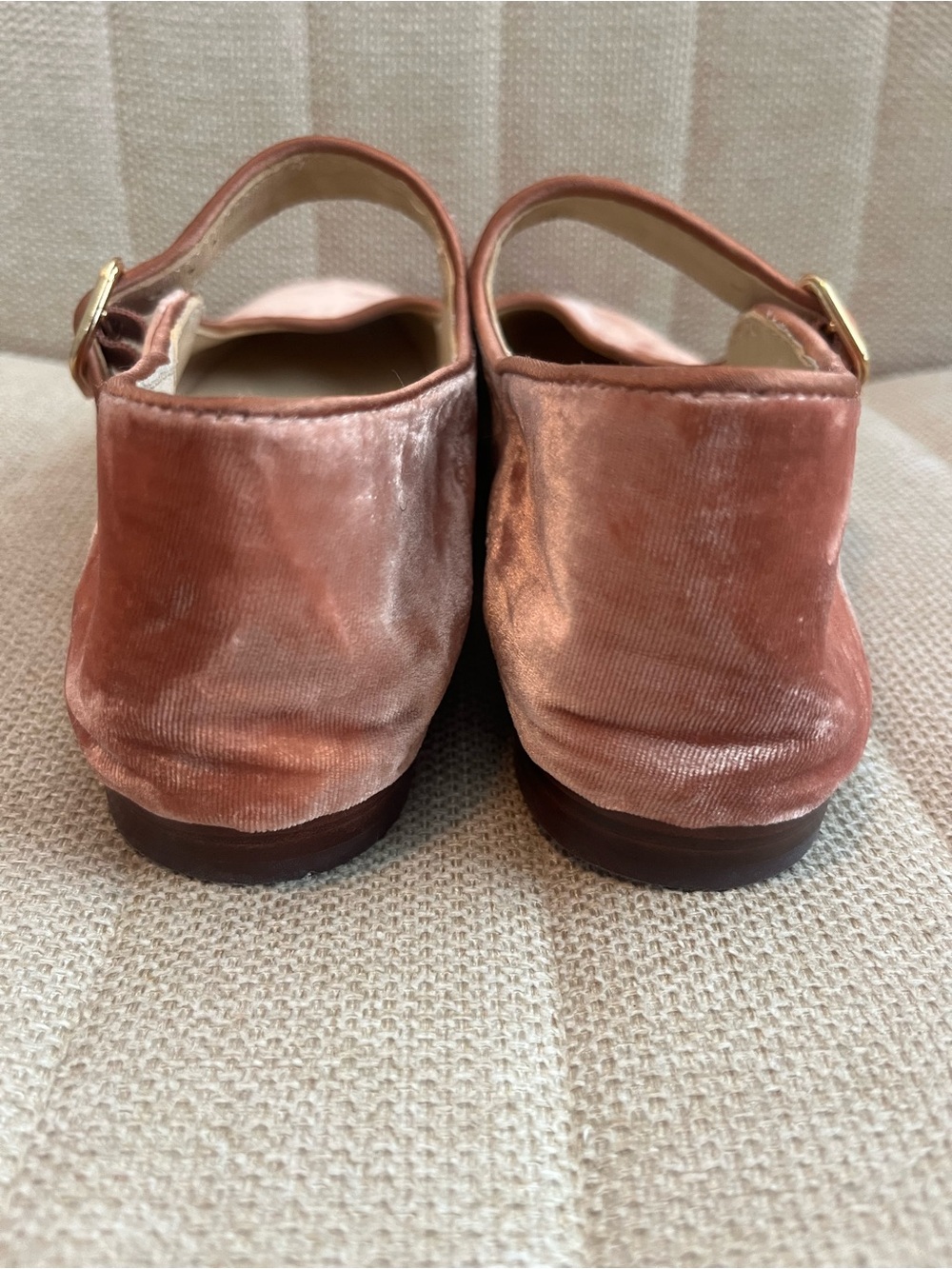 J McLaughlin Macayle pink velvet square toe Maryjane flats sz 7.5 - Picture 6 of 7